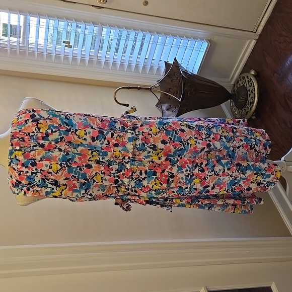 Juicy Couture pink aqua yellow Black Tie side Midi dress sleeveless stretch XXL - Picture 6 of 9